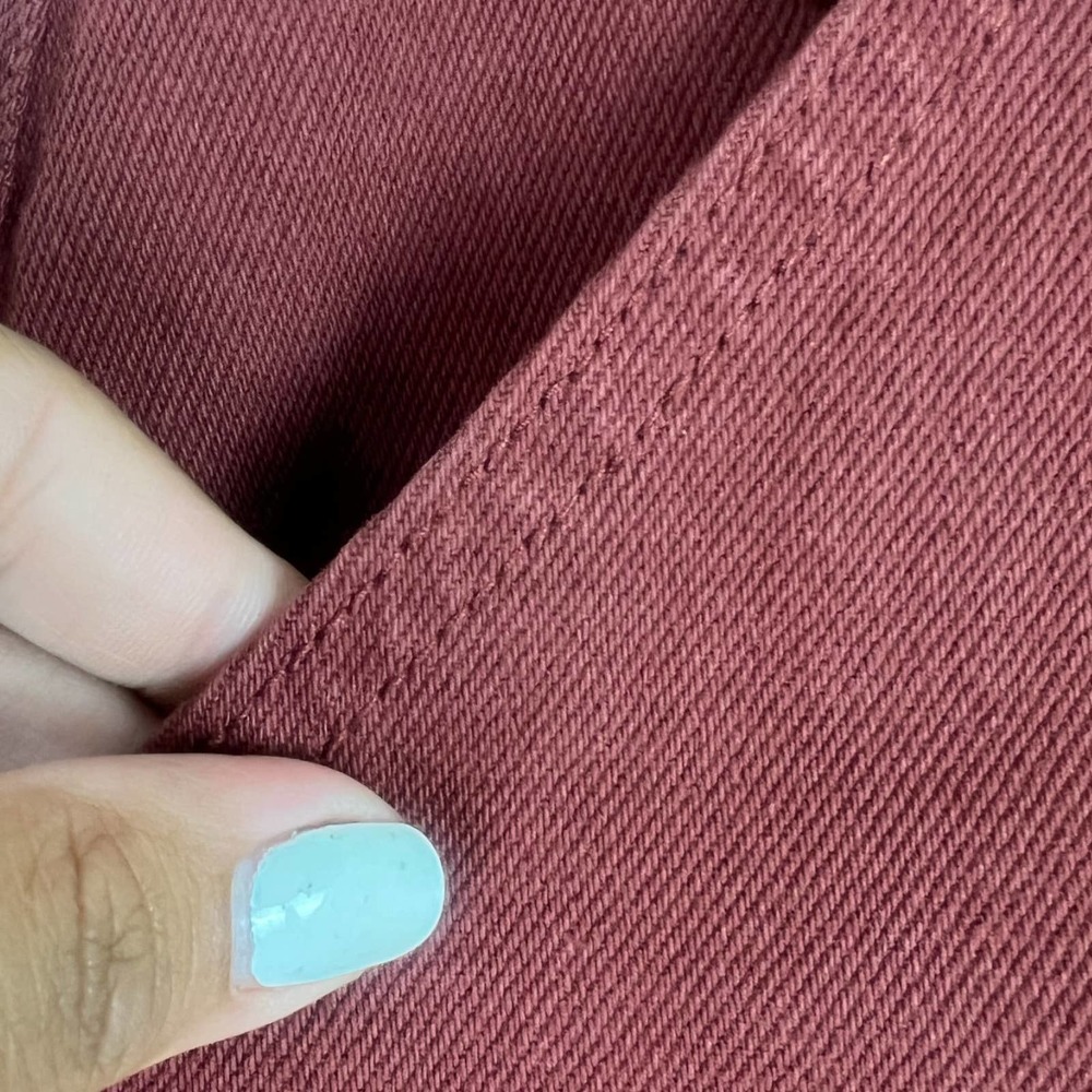 NWT Sadie & Sage Burgundy Denim Mini Skirt - Picture 5 of 9